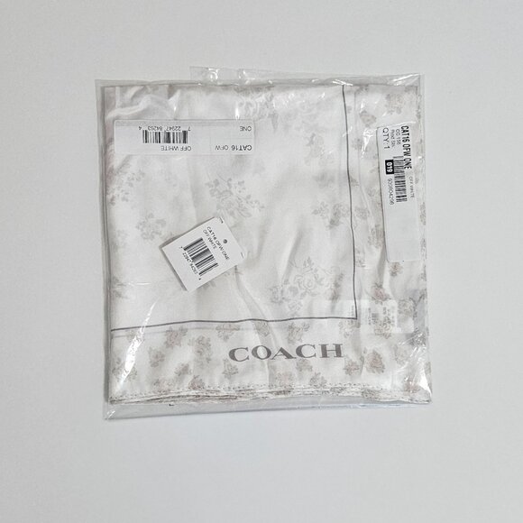 COACH Mini Vintage Rose Rexy Print Silk Square Scarf - Picture 10 of 10